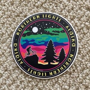 Alaska Northern Lights The Last Frontier Wild Sticker Souvenir Colorful Biking